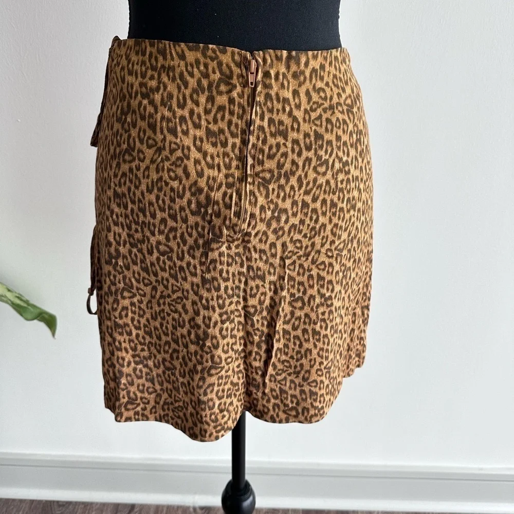 Gianni Bini GB Leopard Print Wrap Mjni Skirt